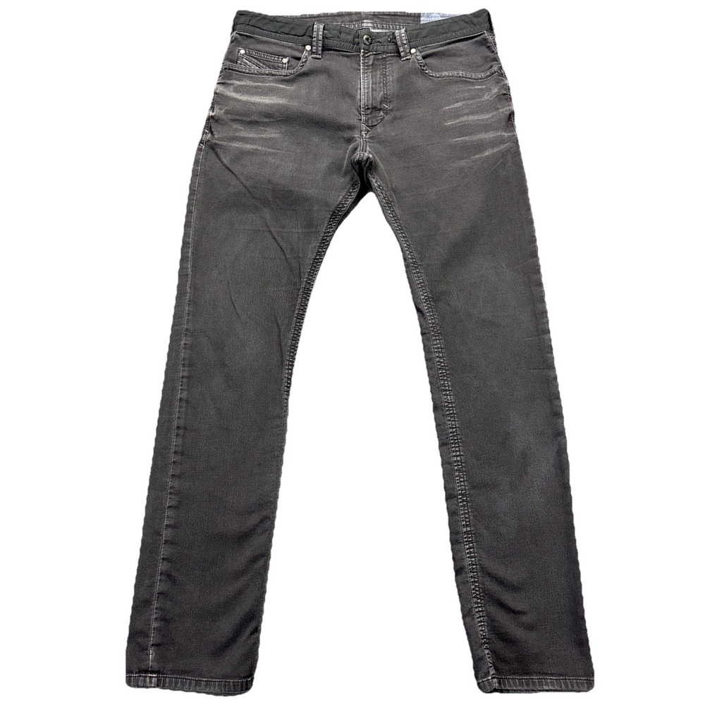Diesel Thavar NE Denim Sweatpants Mens 32x33 Black Slim Skinny Fade Whiskered